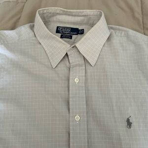 Polo by Ralph Lauren Men's Light Gray Checkered Shirt